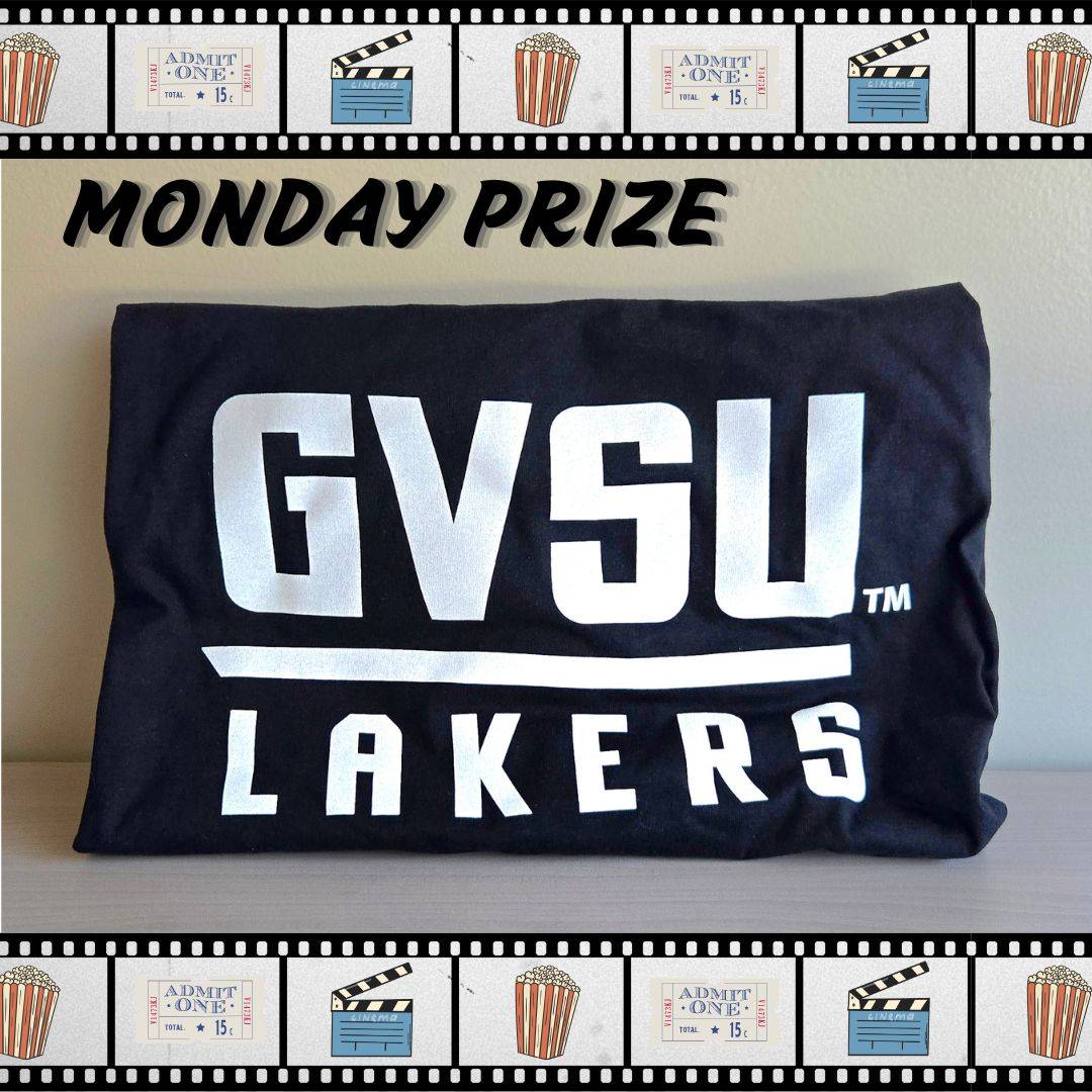 Black long sleeved t shirt with "GVSU Lakers" written in white on the front